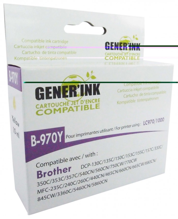GENERINK-B-970Y-BROTHER UNIVERSELLE DCP150/135C/130C/MFC260/240C-LC970/1000#
