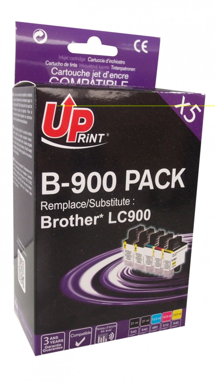 UP-B-900-PACK 5|BROTHER UNIVERSELLE MFC 210-LC900 (2BK+C+M+Y)