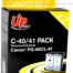 UP-C-40/41-PACK 2|CANON IP1200/1600-REMA-N°40/N°41 (BK+ CL)