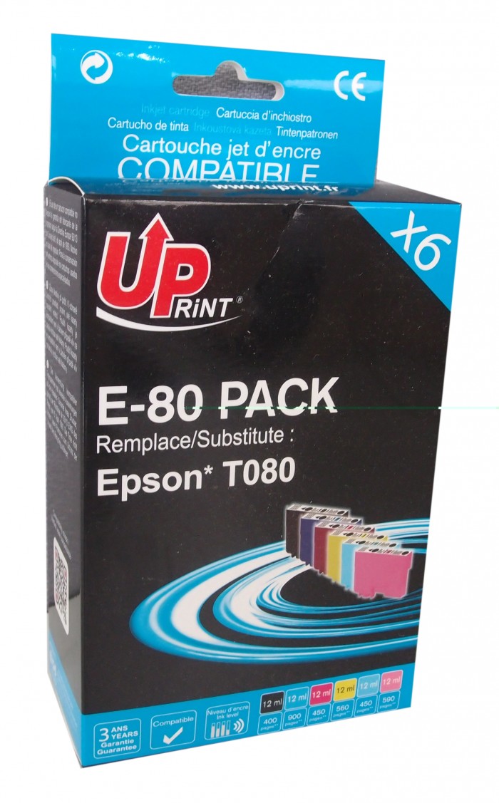 UP-E-80-PACK 6|EPSON STY PHOT R265/R360/RX560-T080 (BK+C+M+Y+LC+LM)
