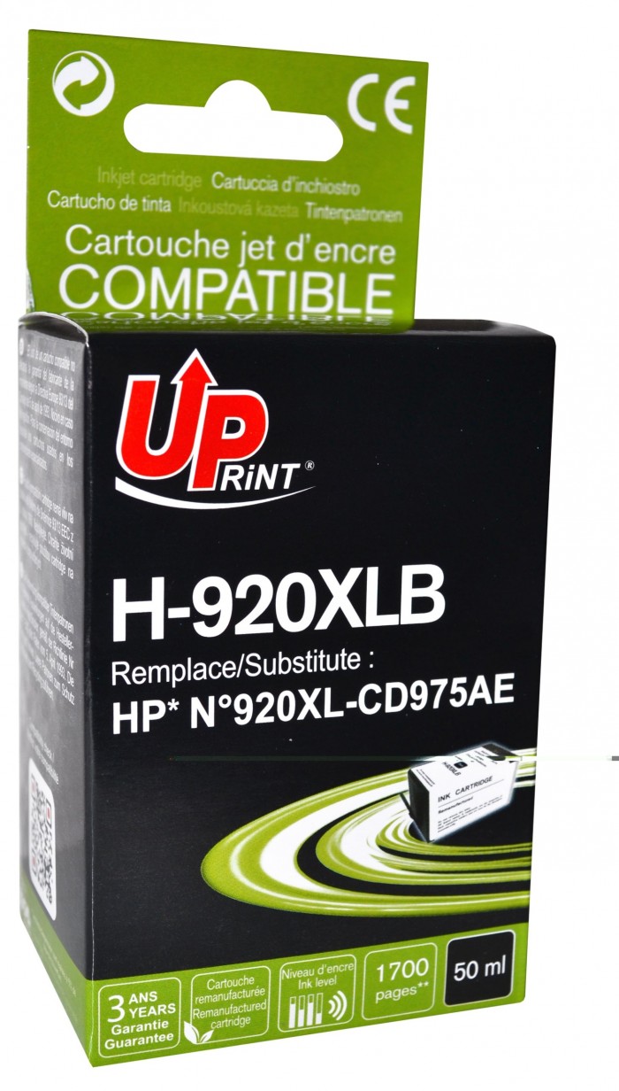 UP-H-920XLB-HP CD975-N°920XL-NEW CHIP-REMA-BK