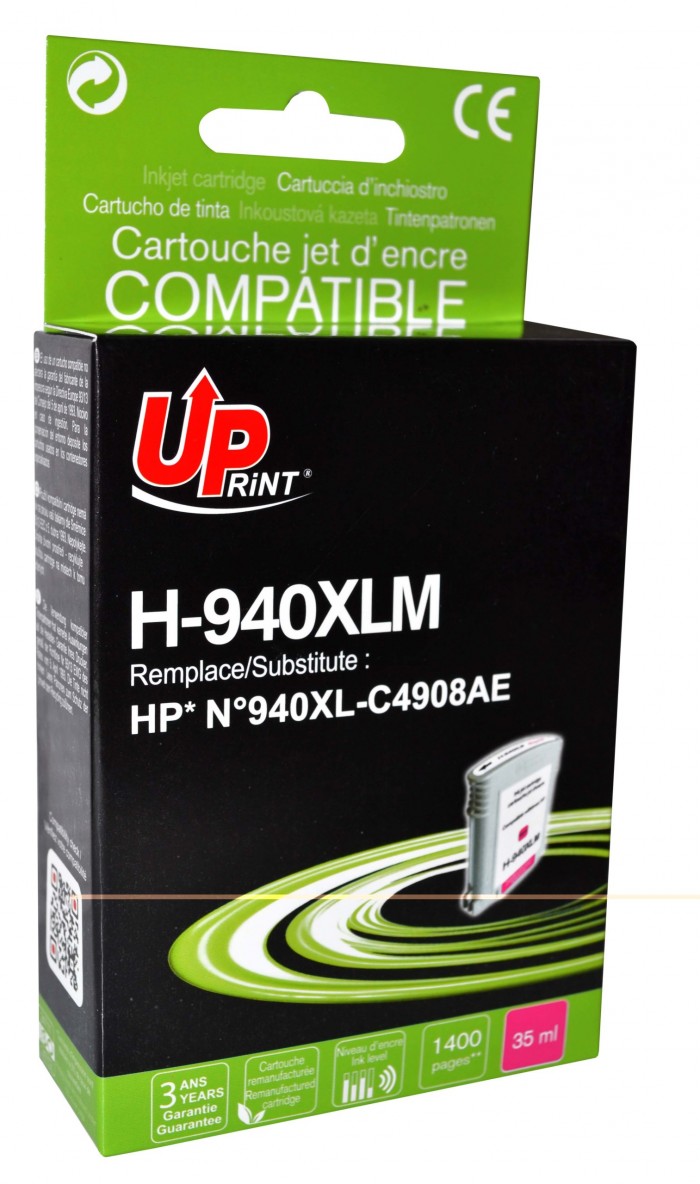 UP-H-940XLM-HP C4908-N°940XL-NEW CHIP-REMA-M