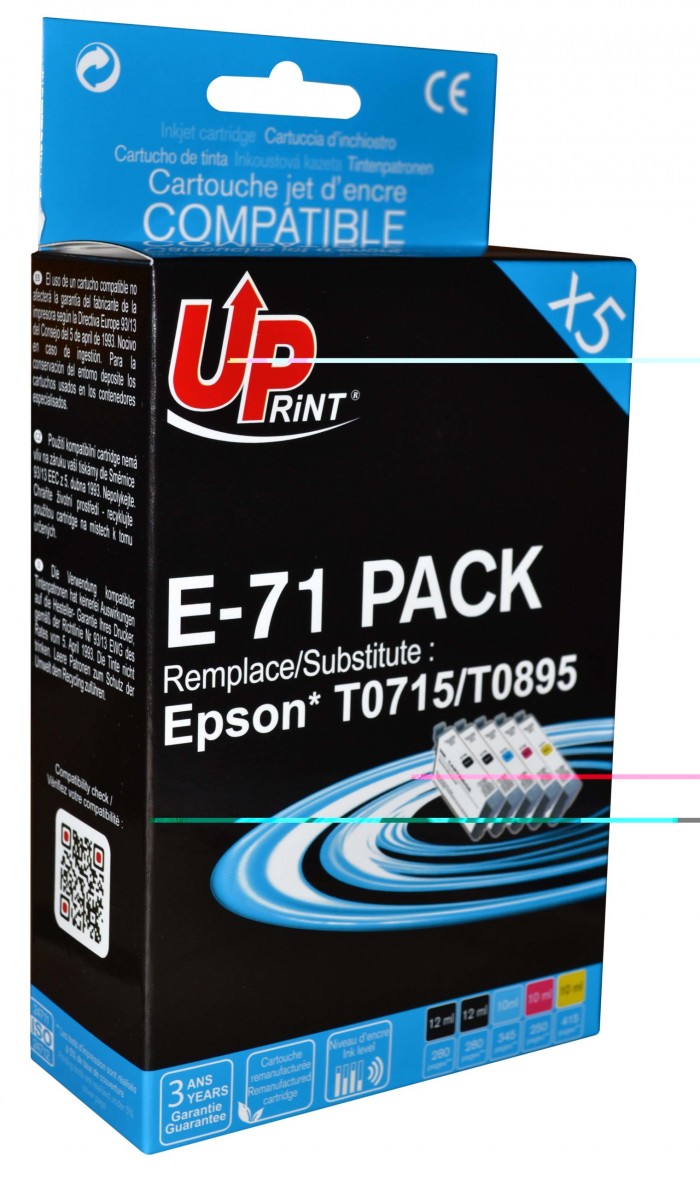 UP-E-71-PACK 5|EPSON D78-T0715 (2BK+C+M+Y)-REMA