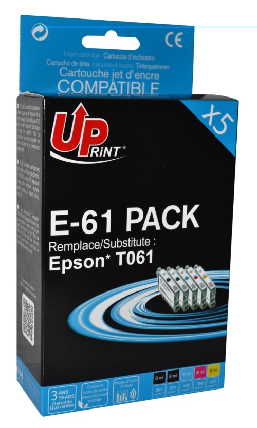 UP-E-61-PACK 5|EPSON D68/D88-T061 (2BK+C+M+Y)-REMA