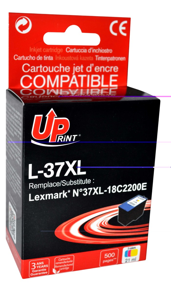 UP-L-37XL-LEXMARK N°37XL-18C2140E/18C2180E-CL