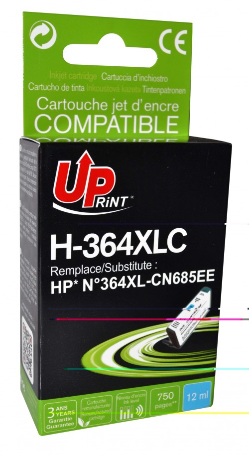 UP-H-364XLC-HP CN685-N°364XL-NEW CHIP 2-REMA-C