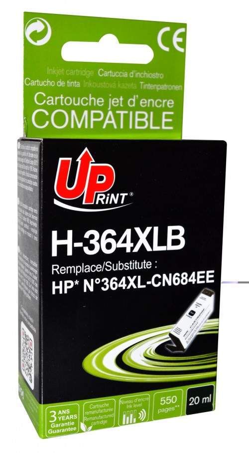 UP-H-364XLB-HP CN684-N°364XL-NEW CHIP 2-REMA-BK