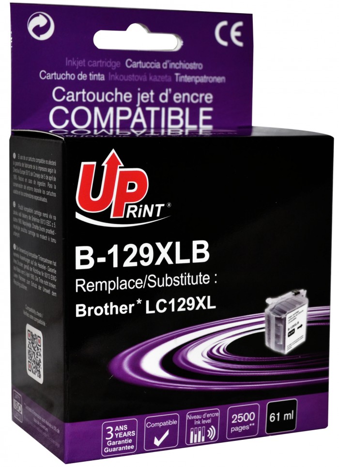 UP-B-129XLB-BROTHER MFC J6520DW-LC129XL WITH CHIP-BK