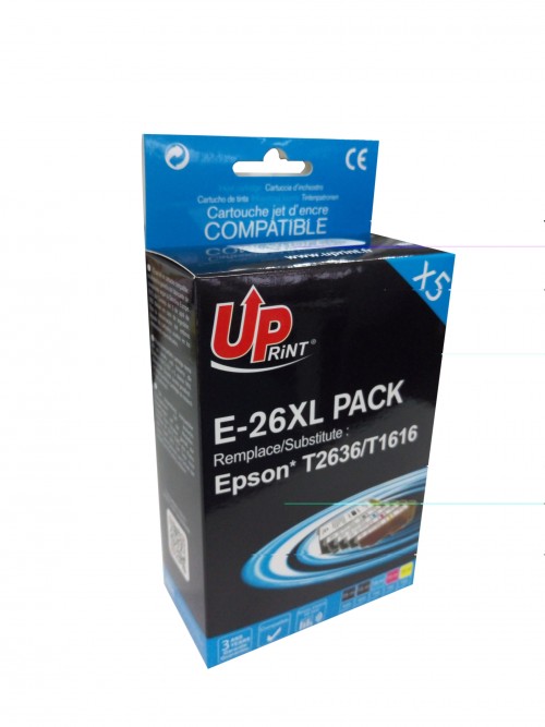 UP-E-26XL-PACK 5|EPSON XP600/700/800-T26XL (BK+PBK+C+M+Y)