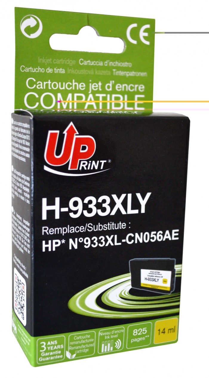 UP-H-933XLY-HP CN056A-N°933XL-CHIP V4-REMA-Y