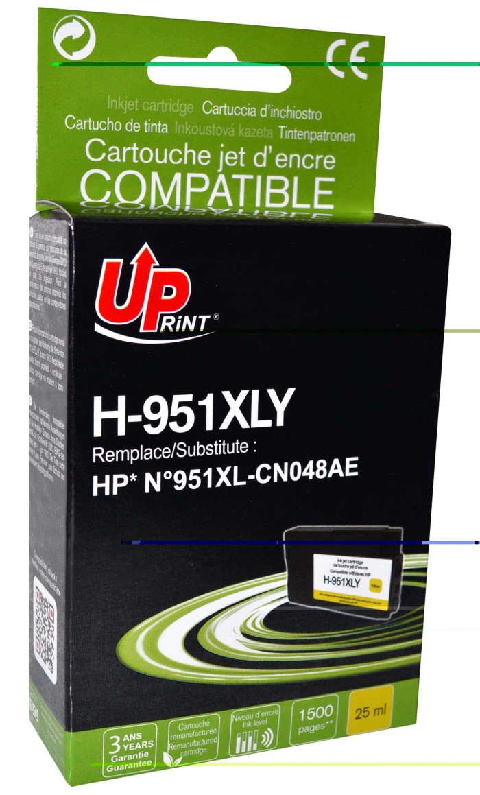 UP-H-951XLY-HP CN048AE-N°951XL-NEW CHIP V4-REMA-Y