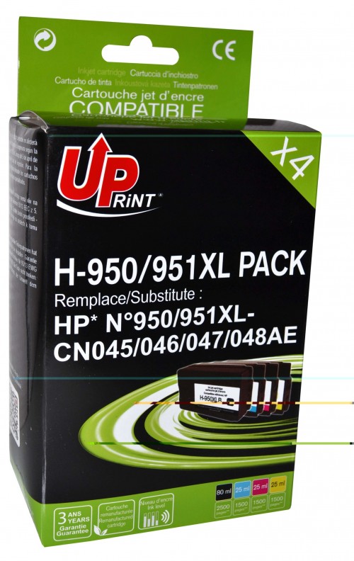 UP-H-950/951XL-PACK 4|HP CN045/46/47/48-N°950/951XL-REMA NEW CHIP V4 (BK+C+M+Y)