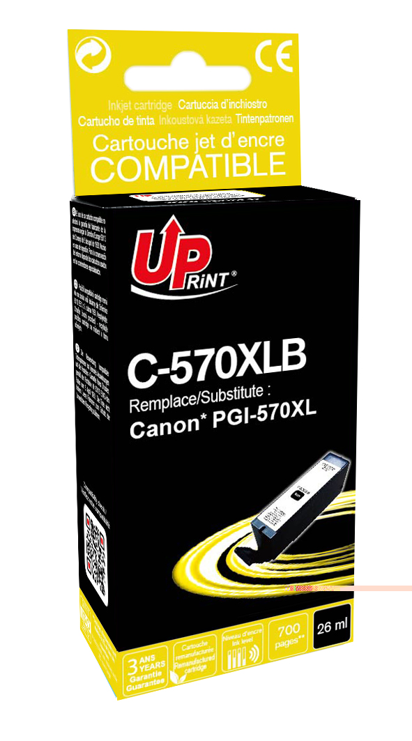 UP-C-570XLB-CANON MG5750/7750-PGI 570XL-BK-REMA
