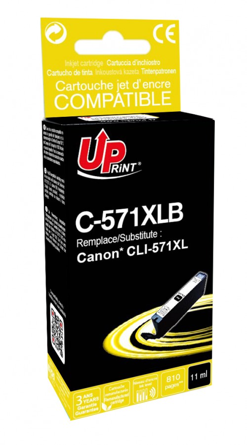 UP-C-571XLB-CANON MG5750/7750-CLI 571XL-BK-REMA