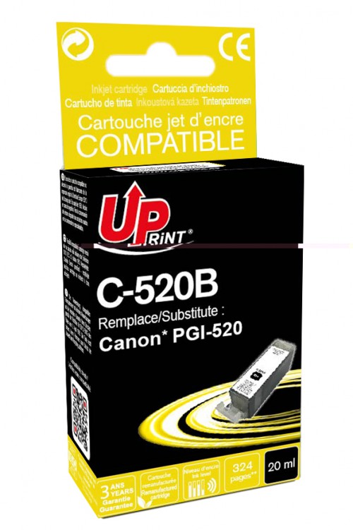 UP-C-520B-CANON IP3600/4600/4700-PGI 520-WITH CHIP-BK-REMA