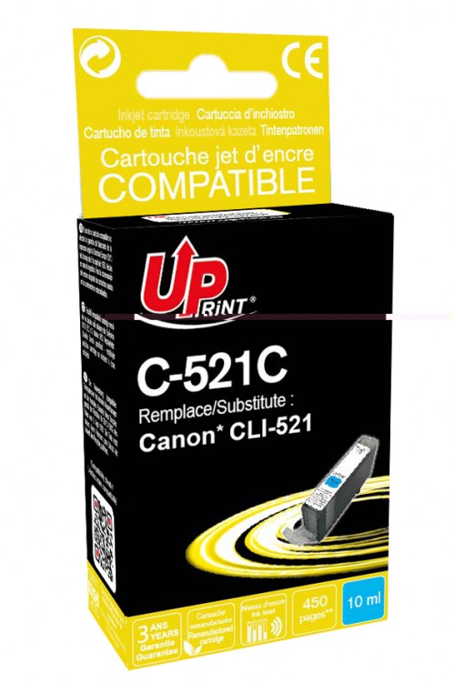 UP-C-521C-CANON IP3600/4600/4700-CLI 521-WITH CHIP-C-REMA