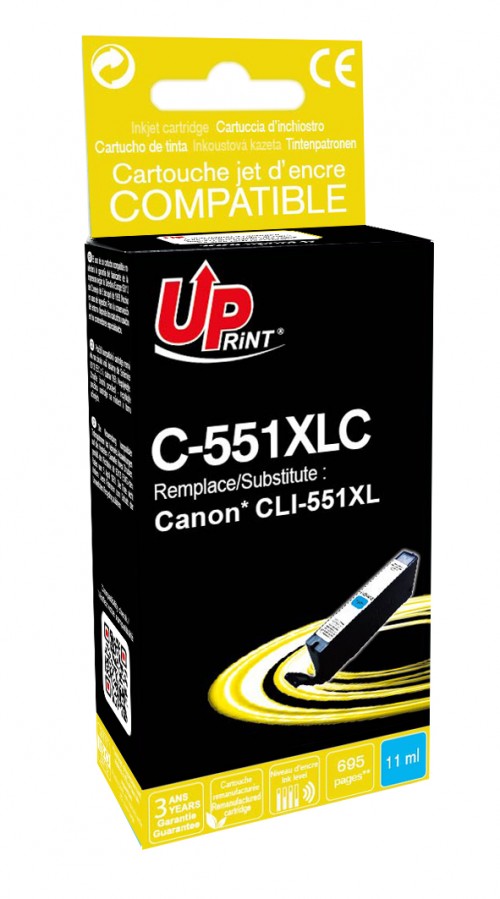 UP-C-551XLC-CANON MG6350/MX925-CLI 551XL-C-REMA