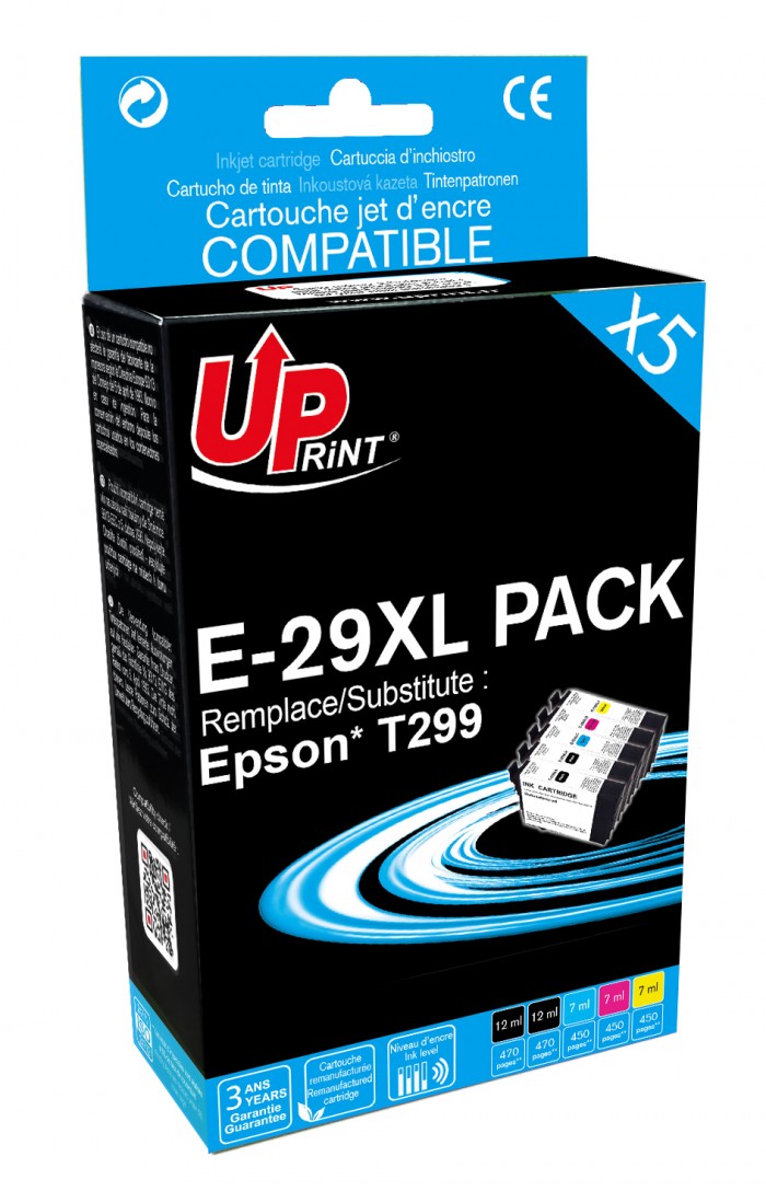 UP-E-29XL-PACK|EPSON XP-235/332/335/432/435-T299 (2BK-C-M-Y)-CHIP V2