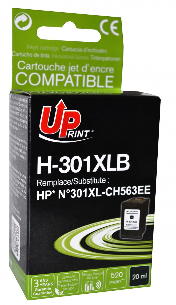 UP-H-301XLB-HP CH563EE-N°301XL-NEW GENERATION-REMA-BK